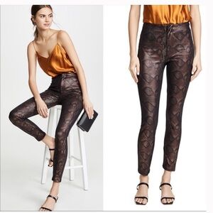 MOTHER The Looker High Waisted Seamless Snake Black and Brown pants size 27